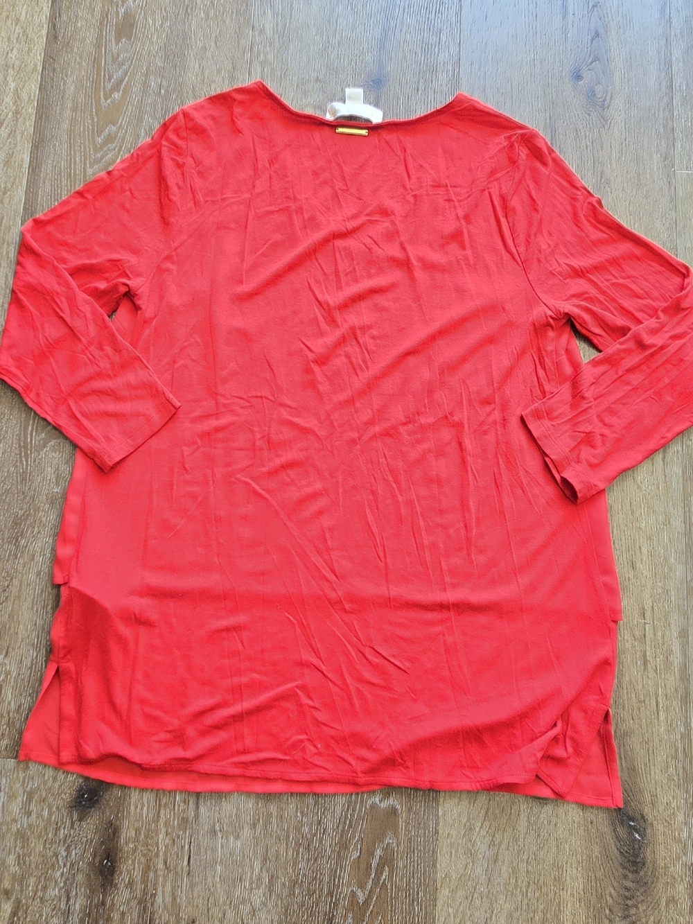 MICHAEL KORS Layered V-Neck Red Tunic Top - Picture 4 of 6